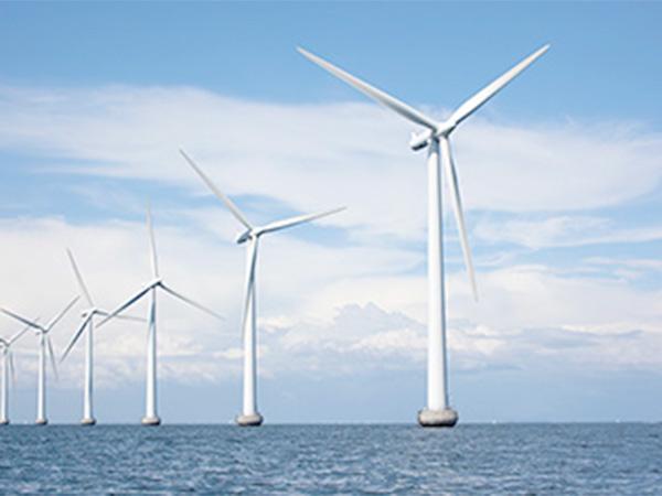 Wind power windmills in the ocean